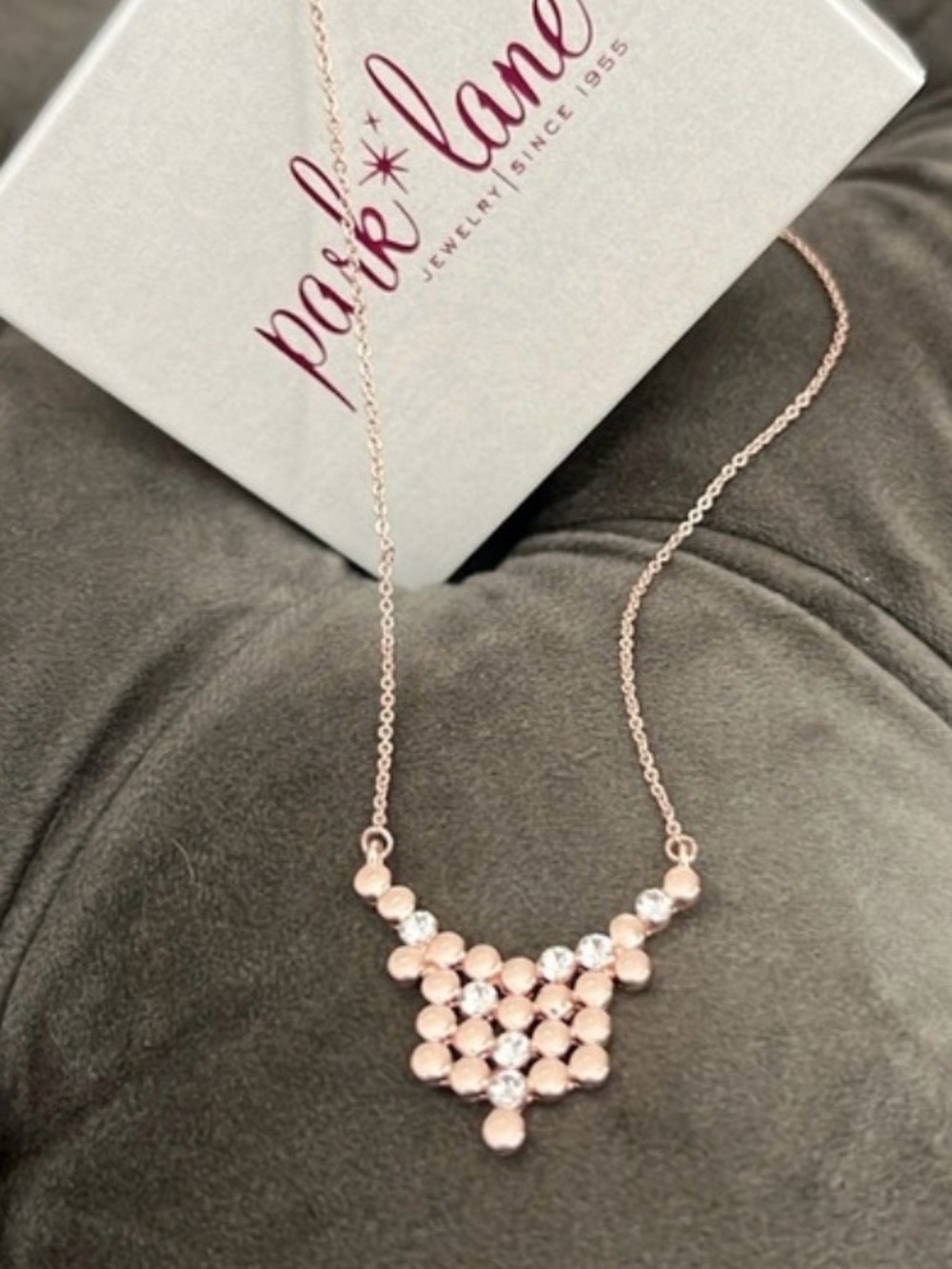 Park  Lane Sydney Statement Bib Necklace Rose Gold and Cubic Zirconias